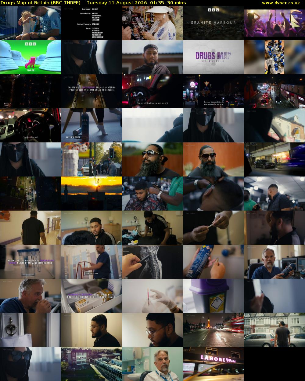 Drugs Map of Britain (BBC THREE) Tuesday 11 August 2026 01:35 - 02:05