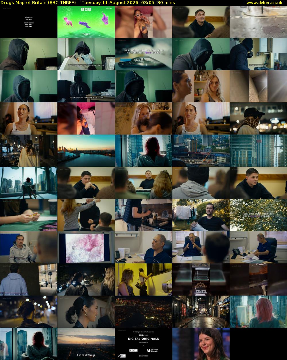 Drugs Map of Britain (BBC THREE) Tuesday 11 August 2026 03:05 - 03:35