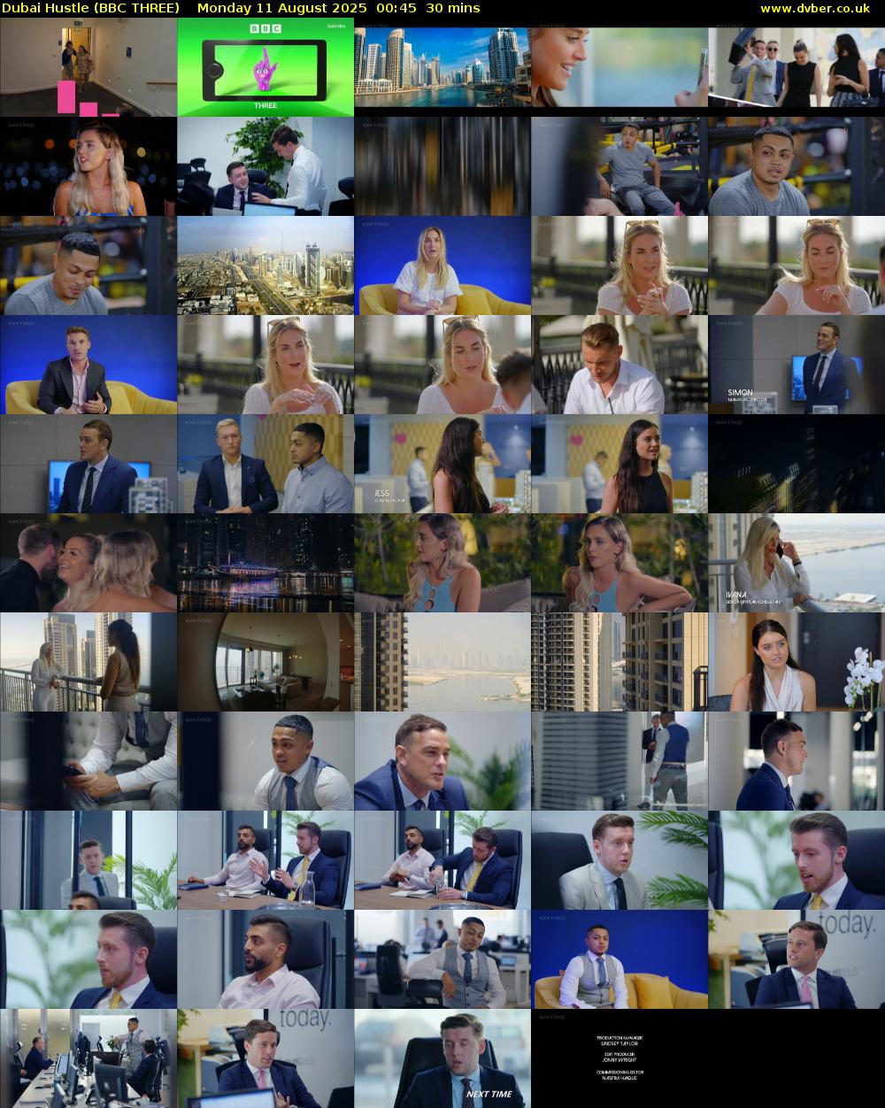 Dubai Hustle (BBC THREE) Monday 11 August 2025 00:45 - 01:15