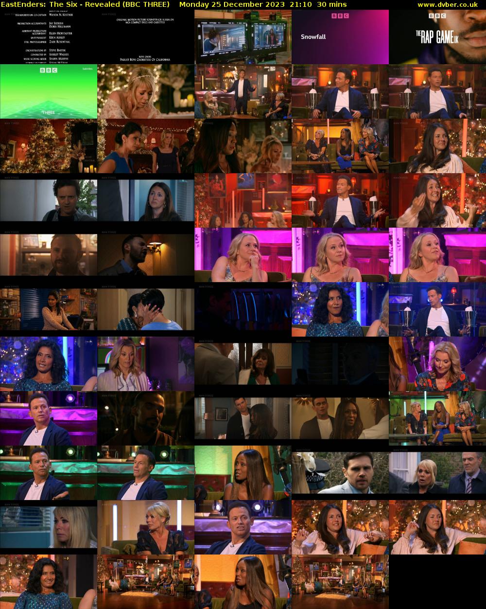 EastEnders: The Six - Revealed (BBC THREE) Monday 25 December 2023 21:10 - 21:40