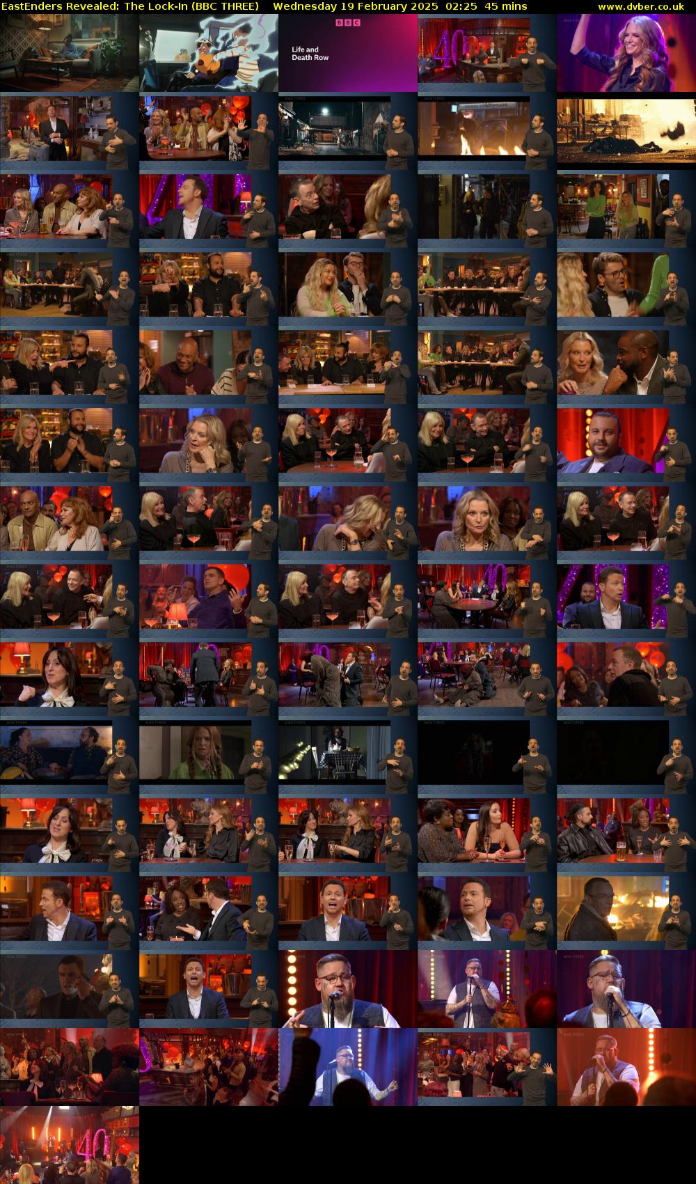 EastEnders Revealed: The Lock-In (BBC THREE) Wednesday 19 February 2025 02:25 - 03:10