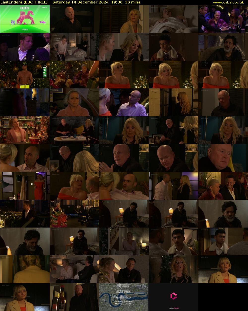 EastEnders (BBC THREE) Saturday 14 December 2024 19:30 - 20:00