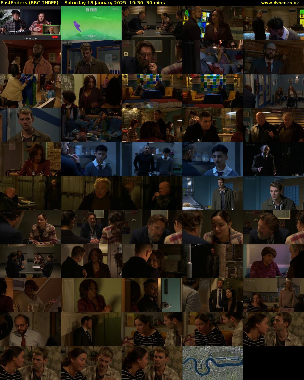EastEnders (BBC THREE) Saturday 18 January 2025 19:30 - 20:00