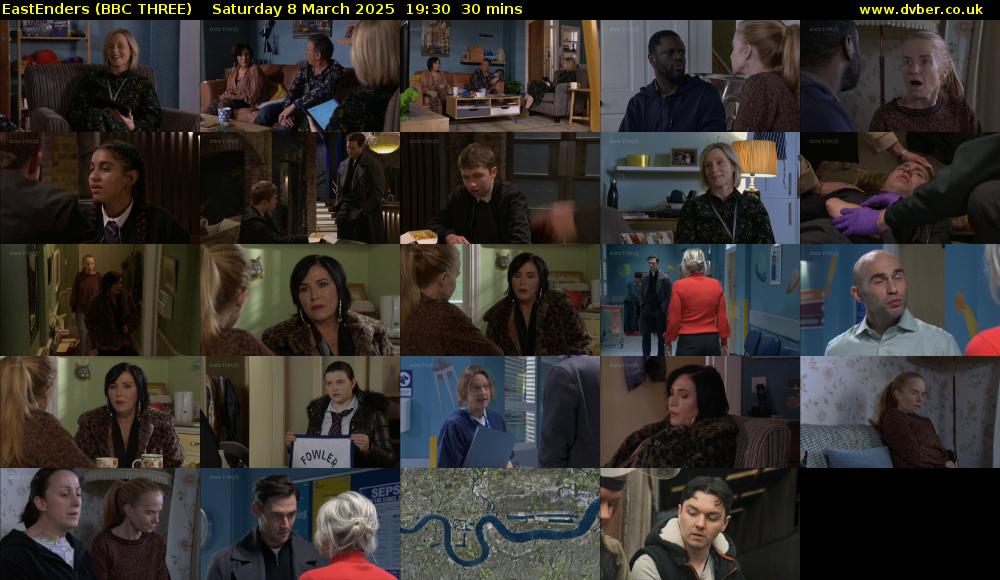 EastEnders (BBC THREE) Saturday 8 March 2025 19:30 - 20:00