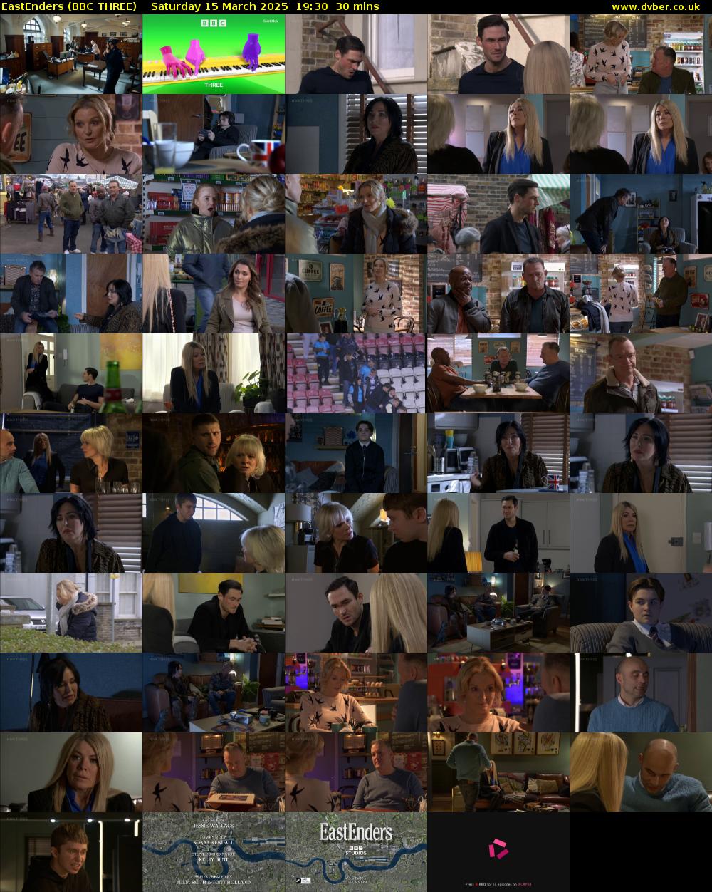 EastEnders (BBC THREE) Saturday 15 March 2025 19:30 - 20:00