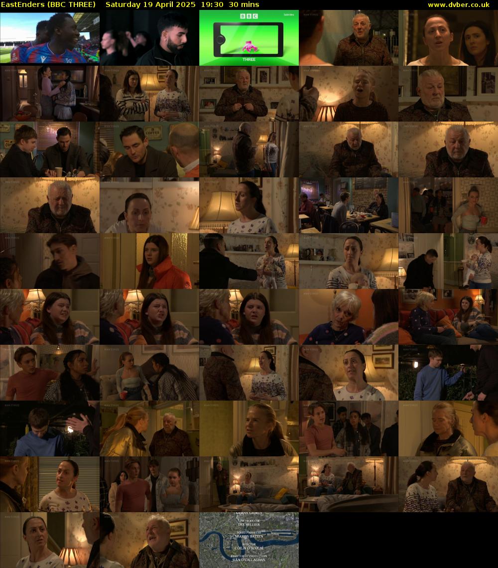 EastEnders (BBC THREE) Saturday 19 April 2025 19:30 - 20:00