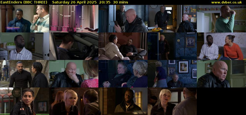 EastEnders (BBC THREE) Saturday 26 April 2025 20:35 - 21:05