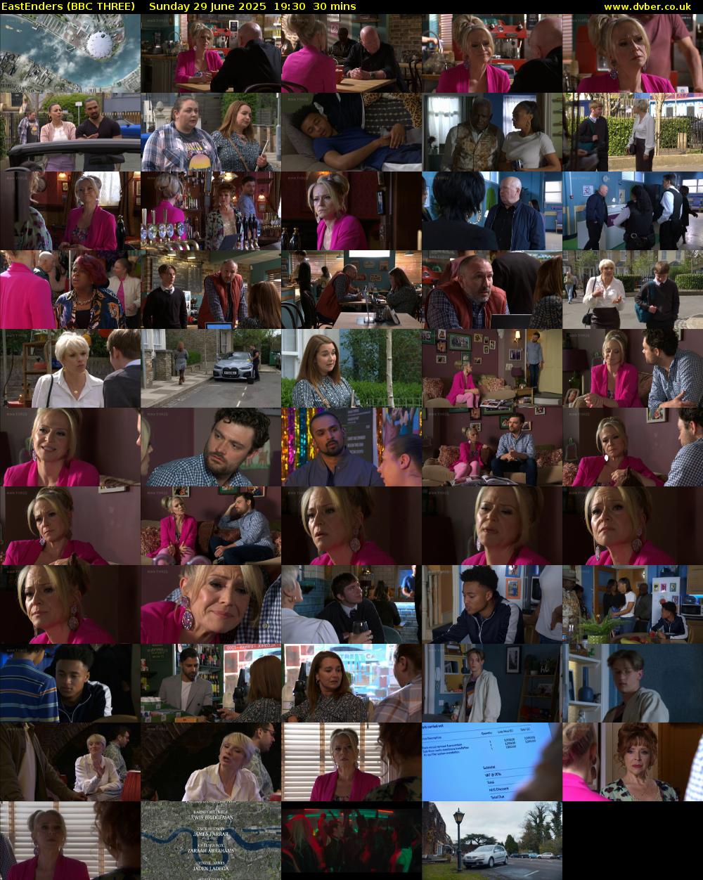 EastEnders (BBC THREE) Sunday 29 June 2025 19:30 - 20:00