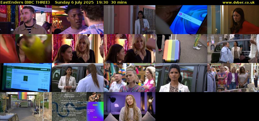 EastEnders (BBC THREE) Sunday 6 July 2025 19:30 - 20:00