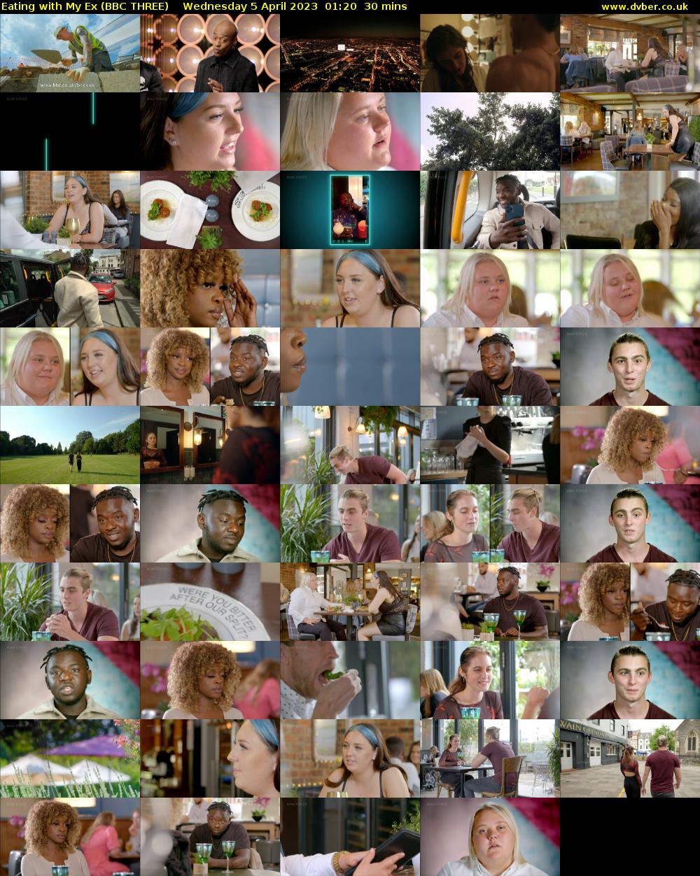 Eating With My Ex (BBC THREE) Wednesday 5 April 2023 01:20 - 01:50