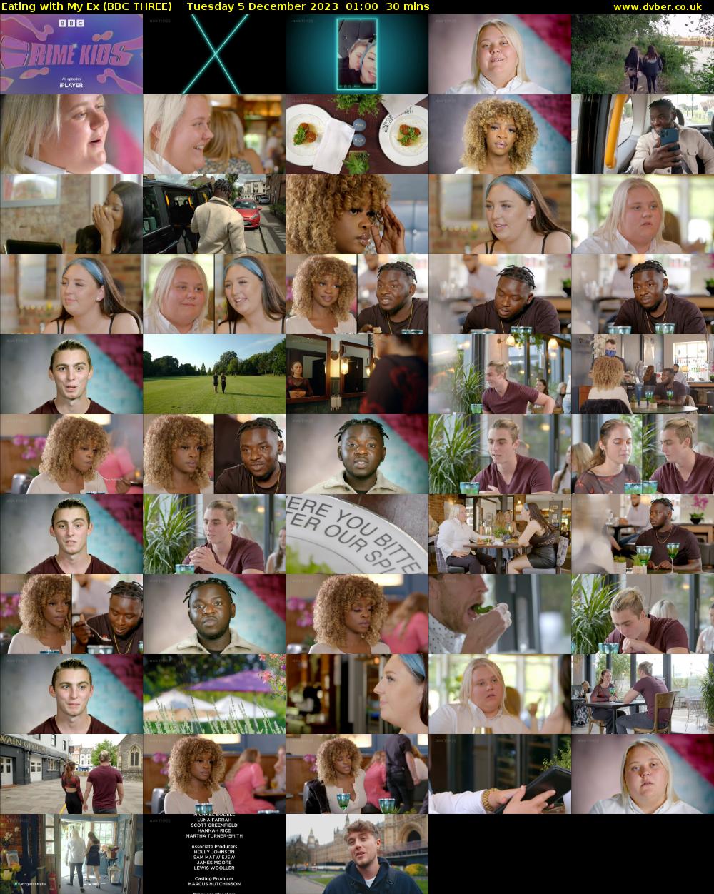 Eating With My Ex (BBC THREE) Tuesday 5 December 2023 01:00 - 01:30