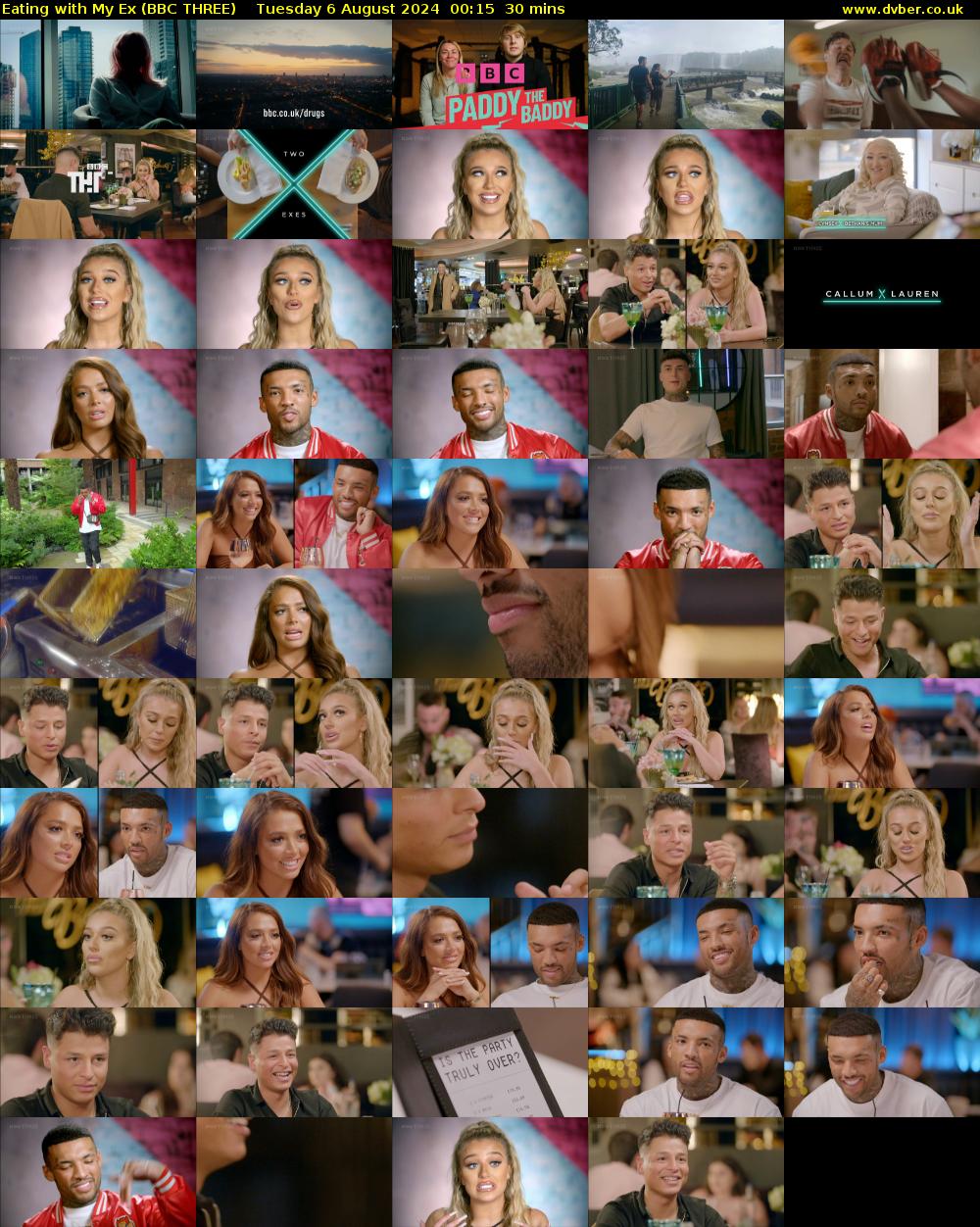 Eating With My Ex (BBC THREE) Tuesday 6 August 2024 00:15 - 00:45