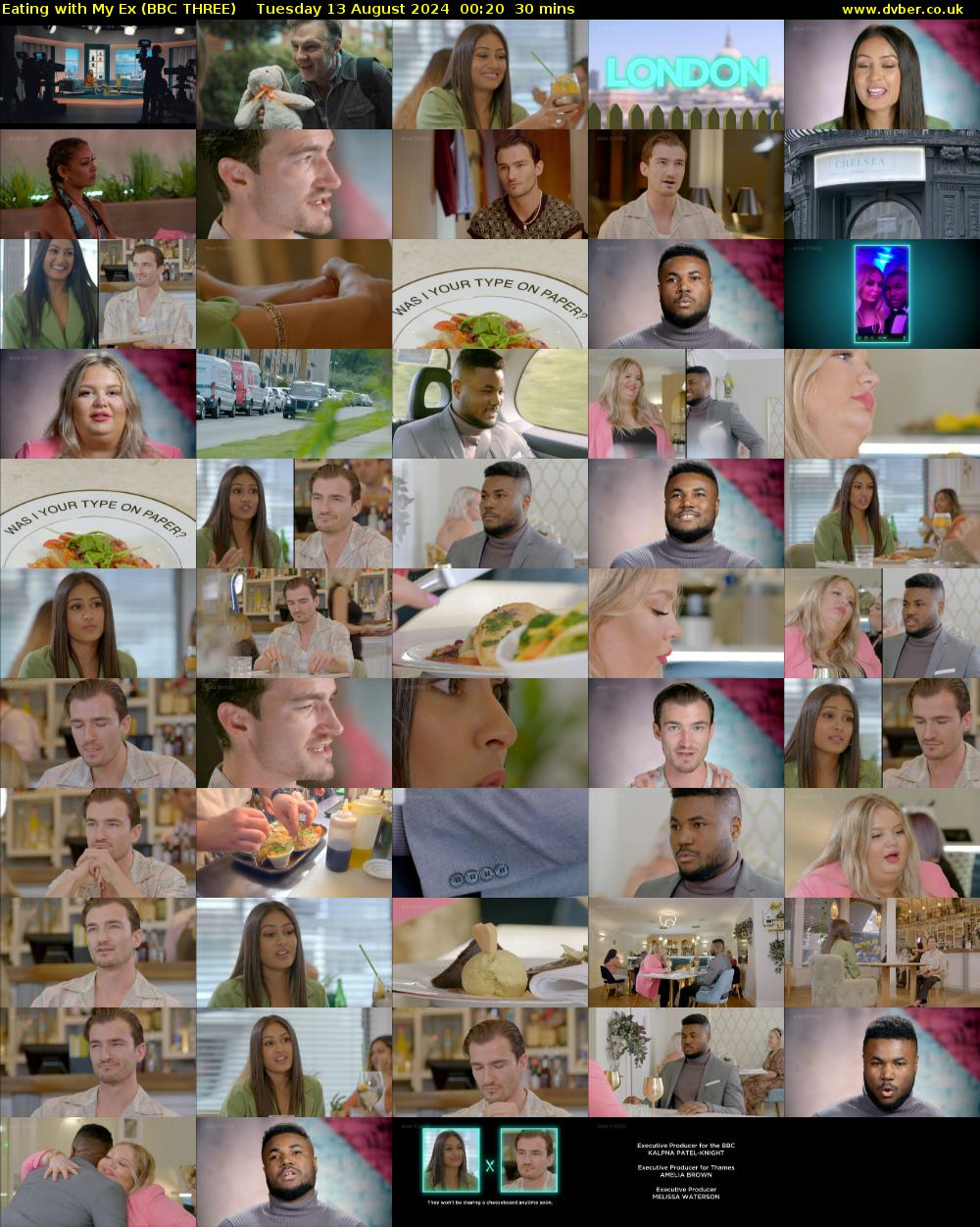 Eating With My Ex (BBC THREE) Tuesday 13 August 2024 00:20 - 00:50