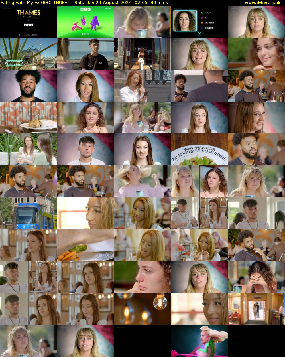 Eating With My Ex (BBC THREE) Saturday 24 August 2024 02:05 - 02:35