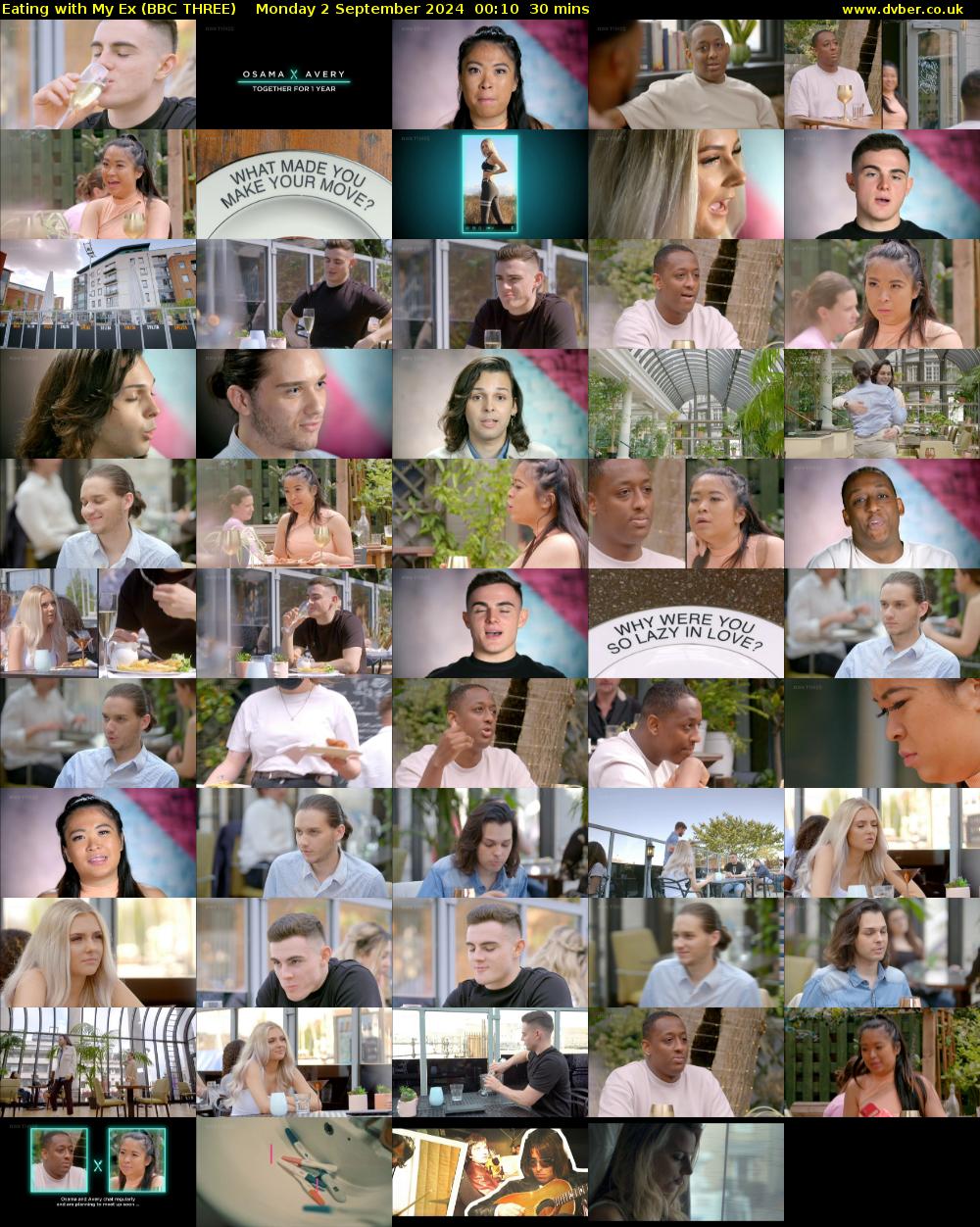 Eating With My Ex (BBC THREE) Monday 2 September 2024 00:10 - 00:40