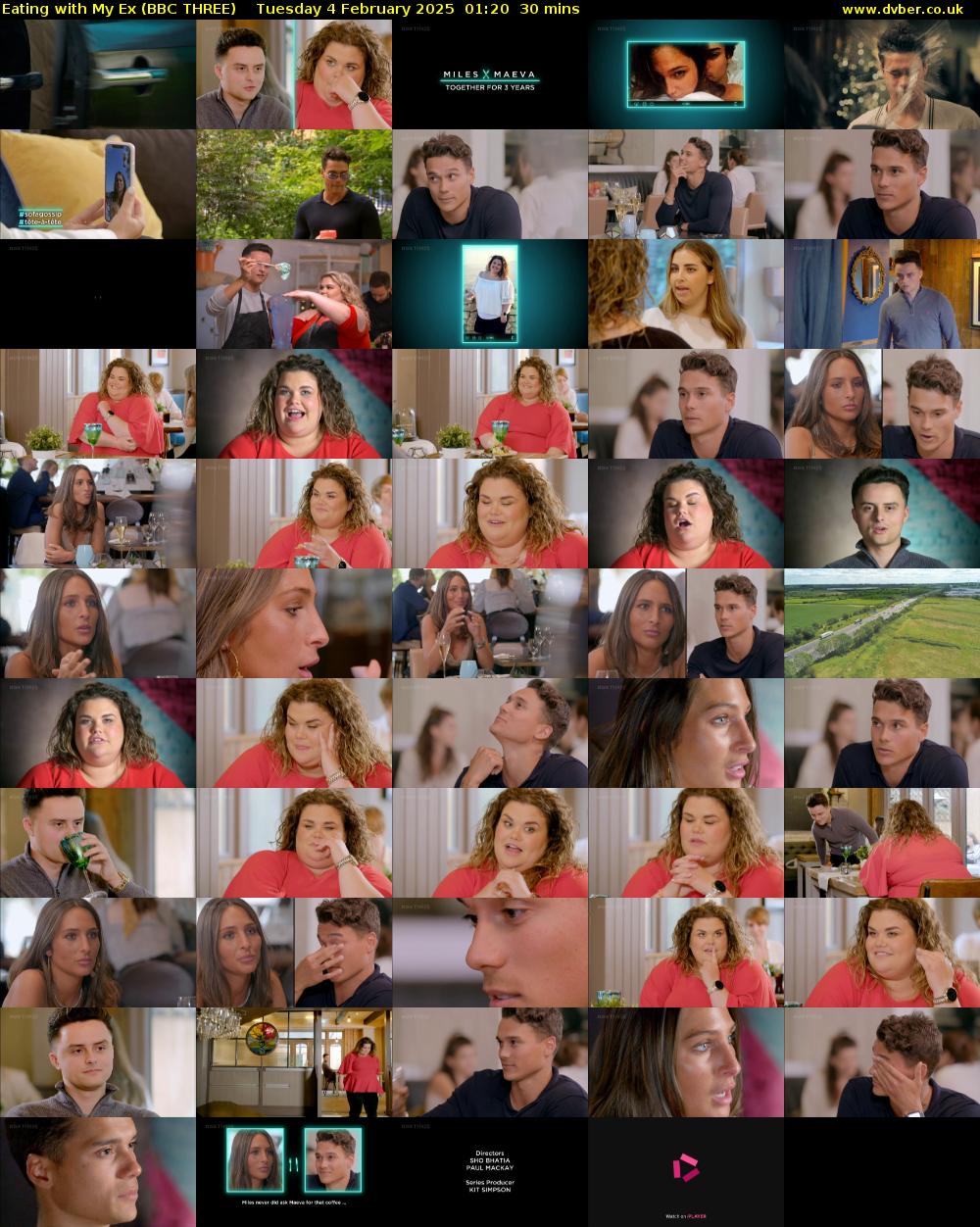 Eating With My Ex (BBC THREE) Tuesday 4 February 2025 01:20 - 01:50