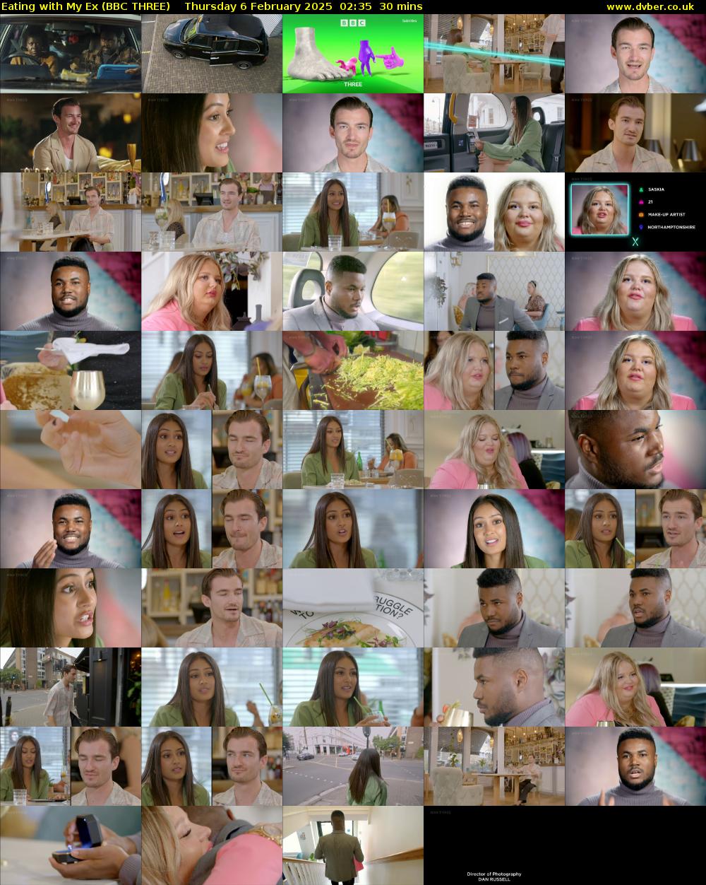Eating With My Ex (BBC THREE) Thursday 6 February 2025 02:35 - 03:05