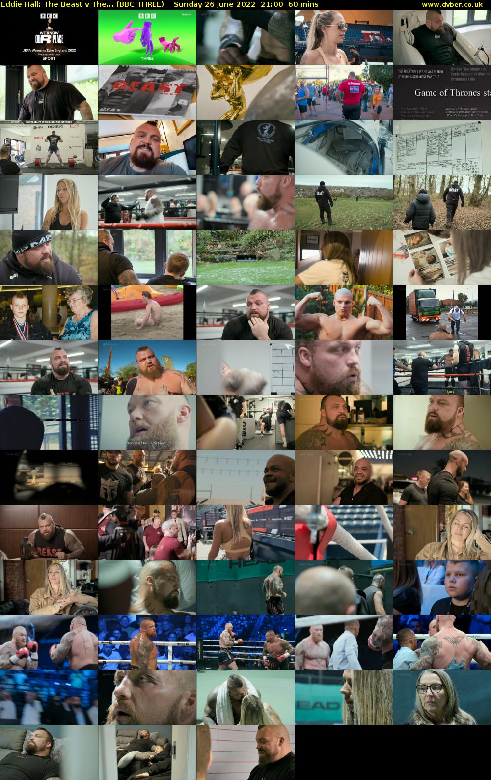 Eddie Hall: The Beast v The... (BBC THREE) Sunday 26 June 2022 21:00 - 22:00