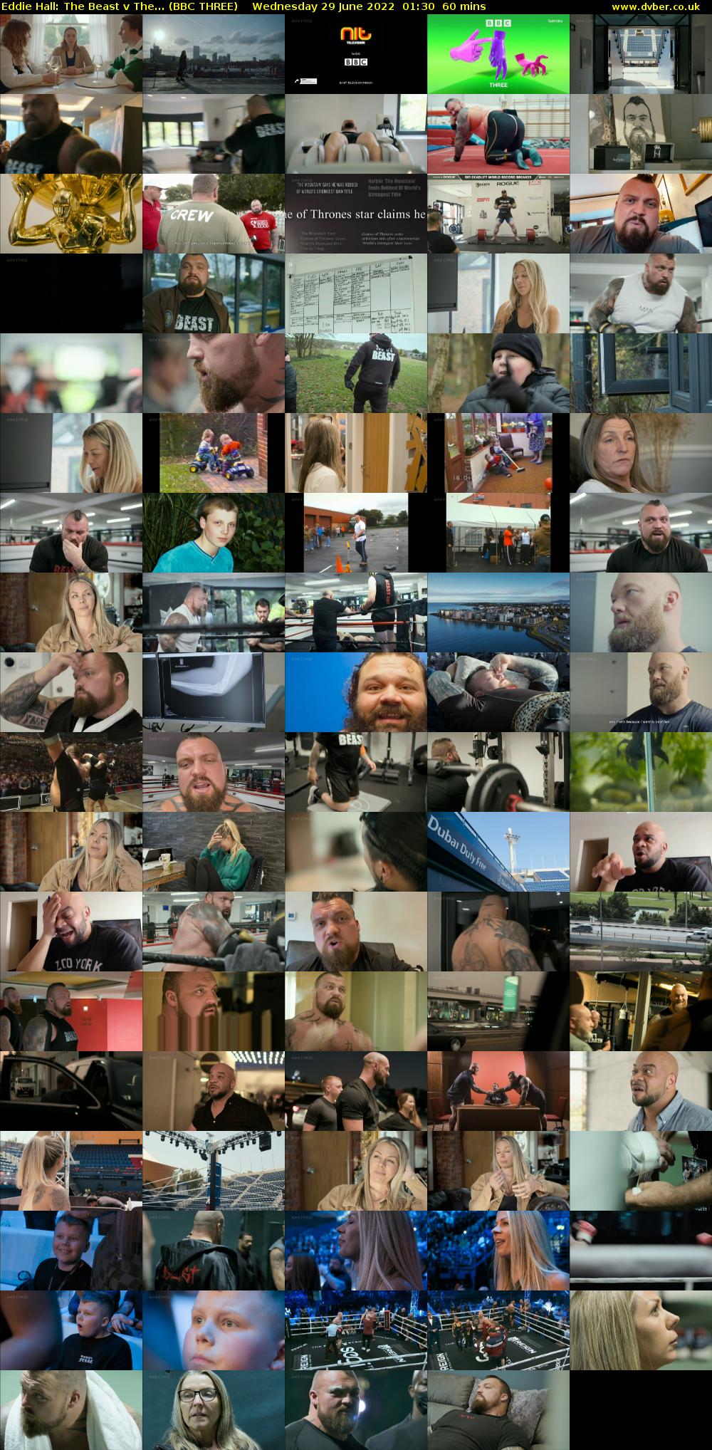 Eddie Hall: The Beast v The... (BBC THREE) Wednesday 29 June 2022 01:30 - 02:30
