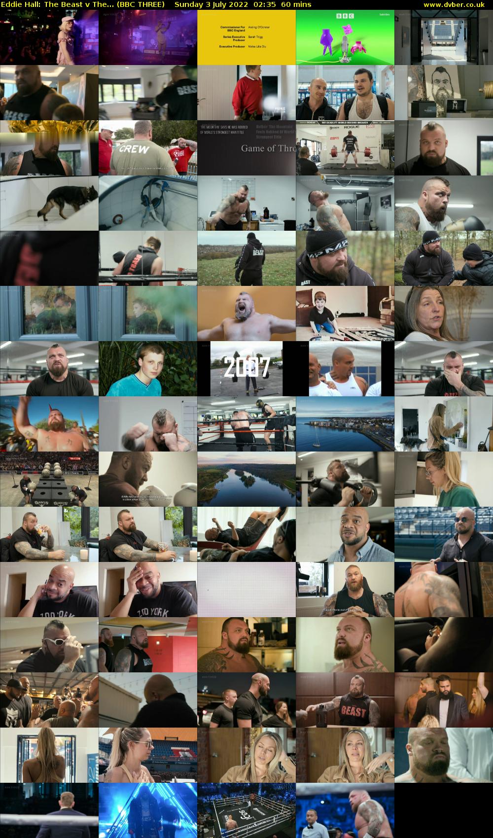 Eddie Hall: The Beast v The... (BBC THREE) Sunday 3 July 2022 02:35 - 03:35