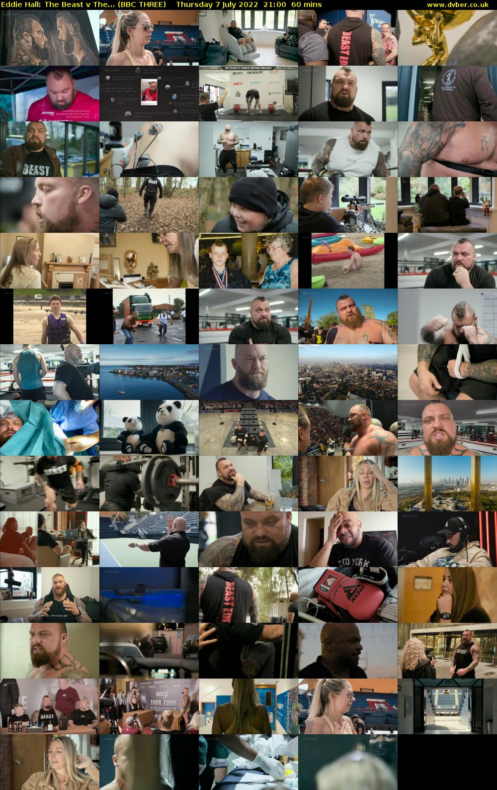 Eddie Hall: The Beast v The... (BBC THREE) Thursday 7 July 2022 21:00 - 22:00