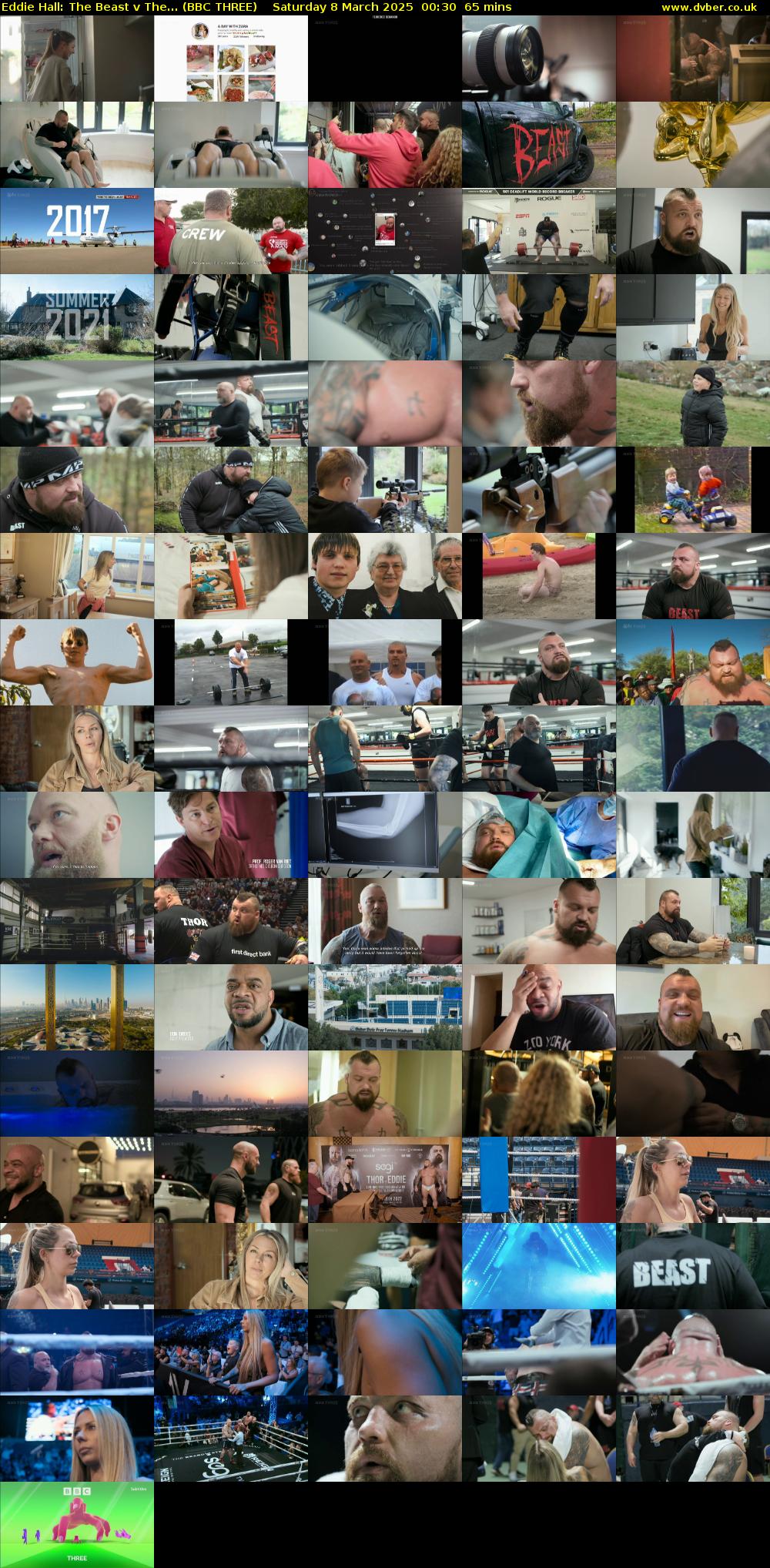 Eddie Hall: The Beast v The... (BBC THREE) Saturday 8 March 2025 00:30 - 01:35