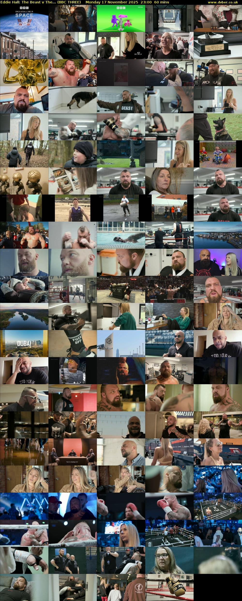 Eddie Hall: The Beast v The... (BBC THREE) Monday 17 November 2025 23:00 - 00:00