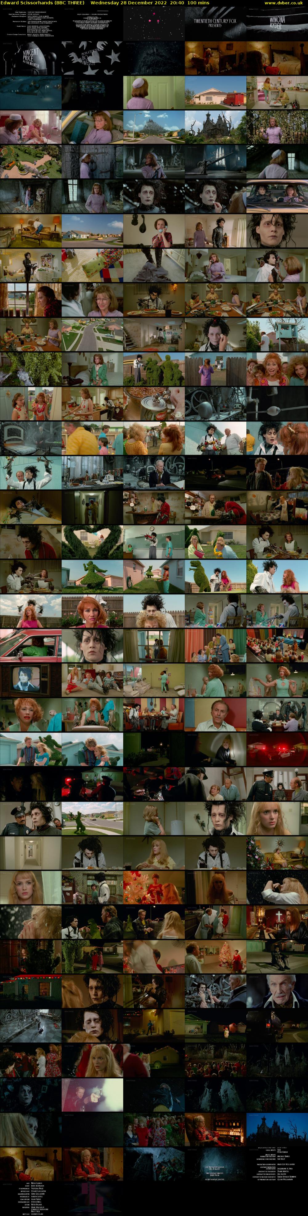 Edward Scissorhands (BBC THREE) Wednesday 28 December 2022 20:40 - 22:20