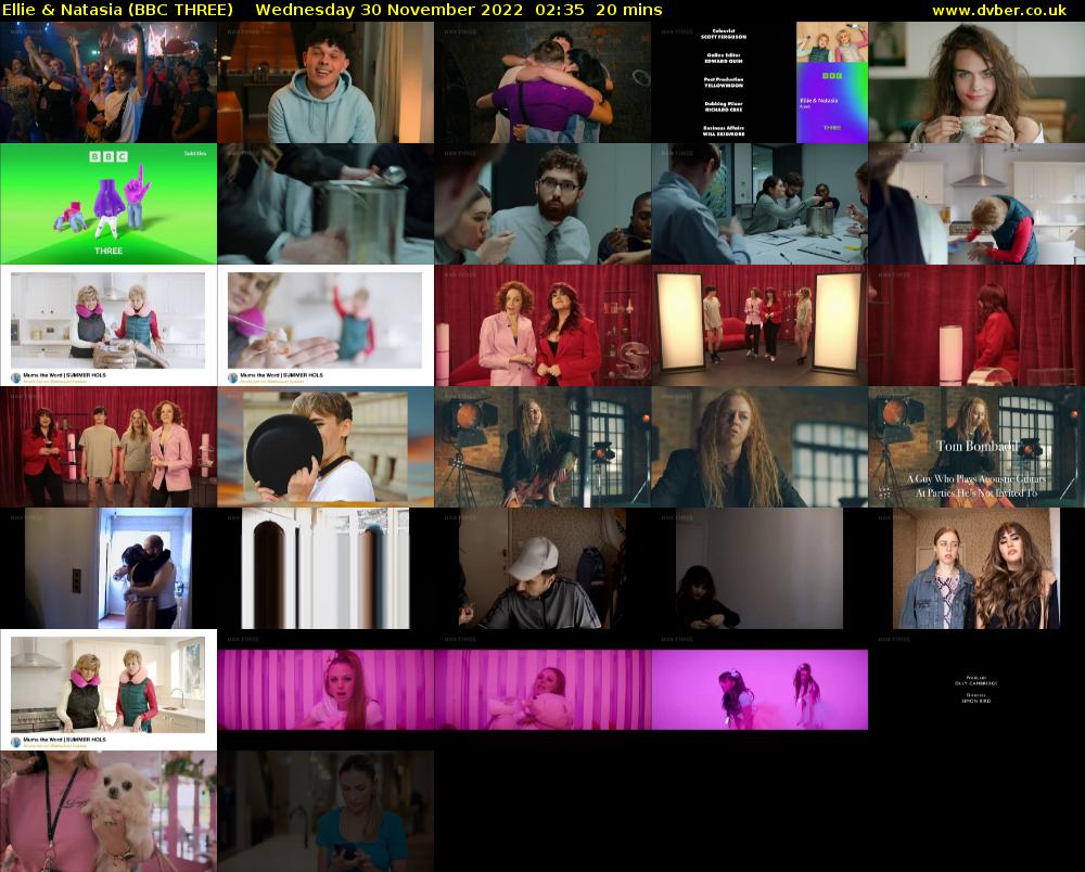 Ellie & Natasia (BBC THREE) Wednesday 30 November 2022 02:35 - 02:55