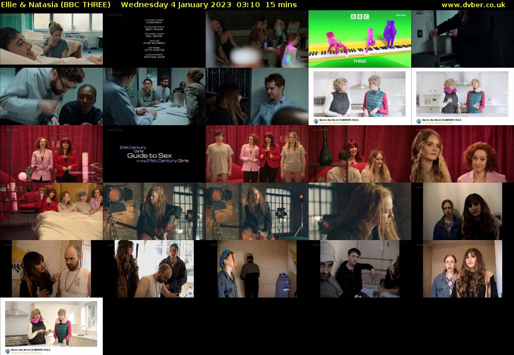 Ellie & Natasia (BBC THREE) Wednesday 4 January 2023 03:10 - 03:25