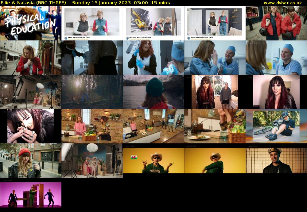 Ellie & Natasia (BBC THREE) Sunday 15 January 2023 03:00 - 03:15