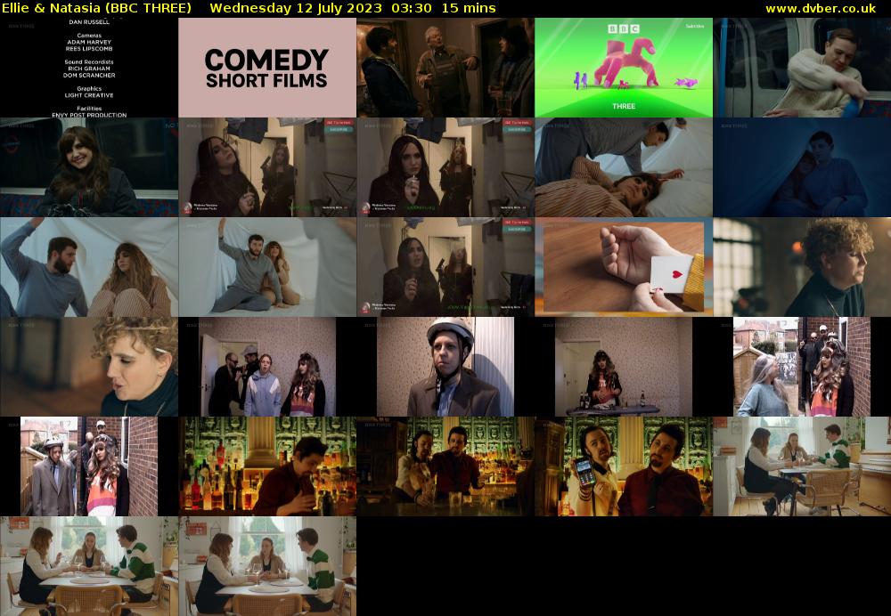 Ellie & Natasia (BBC THREE) Wednesday 12 July 2023 03:30 - 03:45