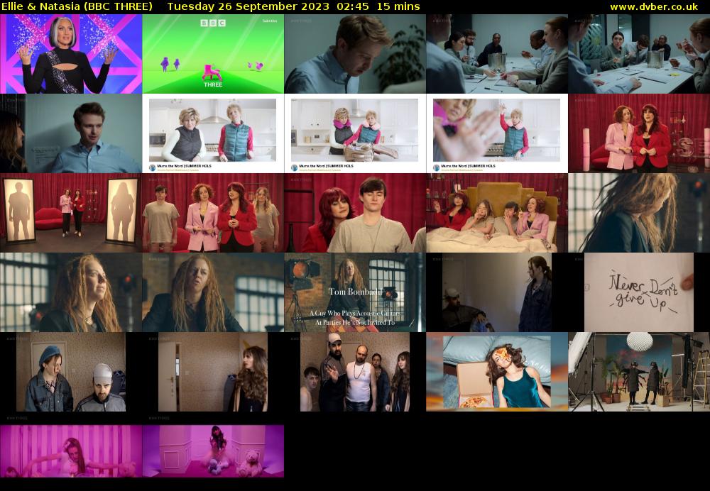 Ellie & Natasia (BBC THREE) Tuesday 26 September 2023 02:45 - 03:00