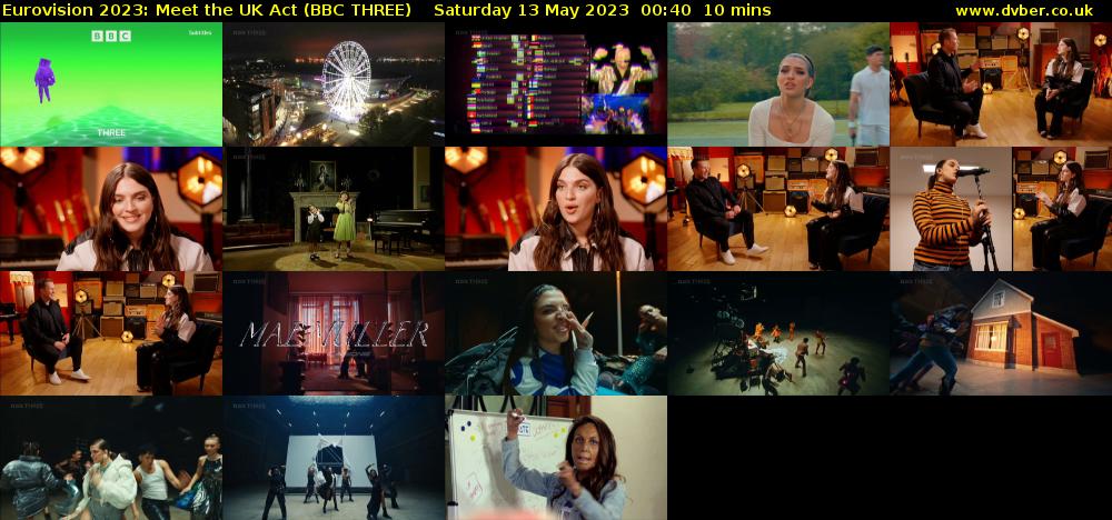 Eurovision 2023: Meet the UK Act (BBC THREE) Saturday 13 May 2023 00:40 - 00:50