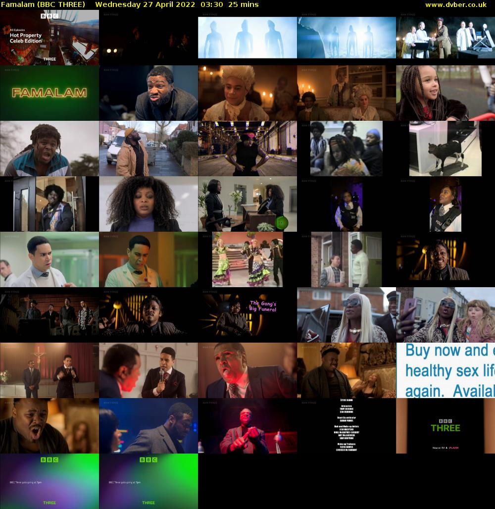 Famalam (BBC THREE) Wednesday 27 April 2022 03:30 - 03:55