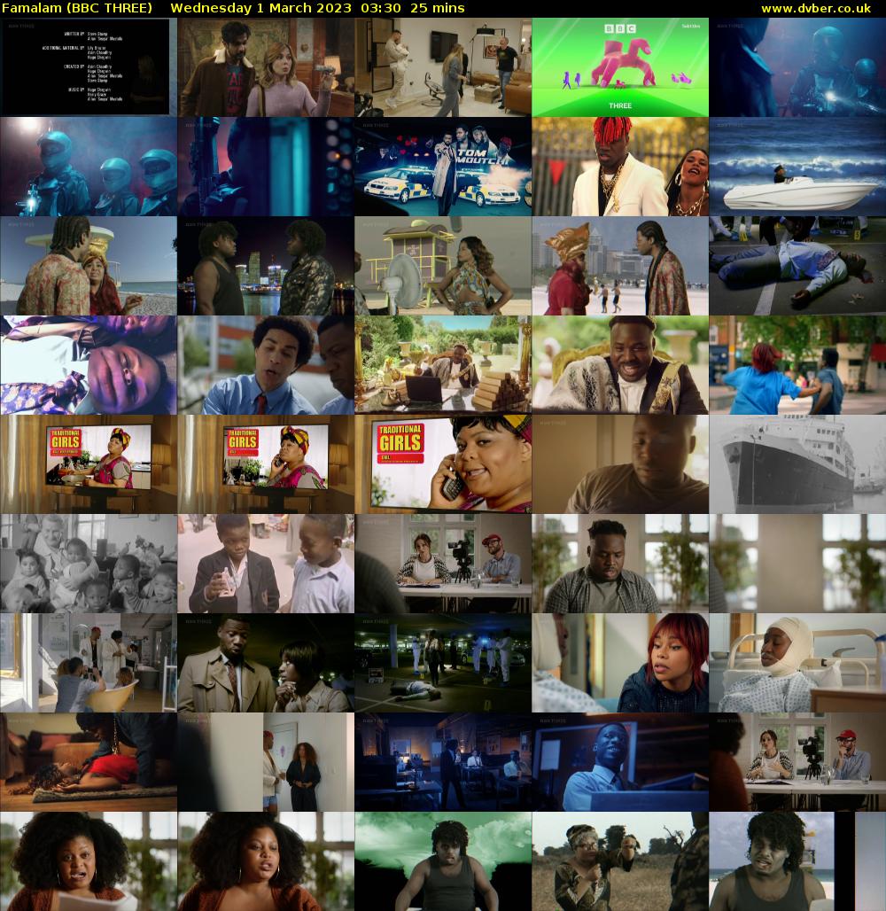 Famalam (BBC THREE) Wednesday 1 March 2023 03:30 - 03:55