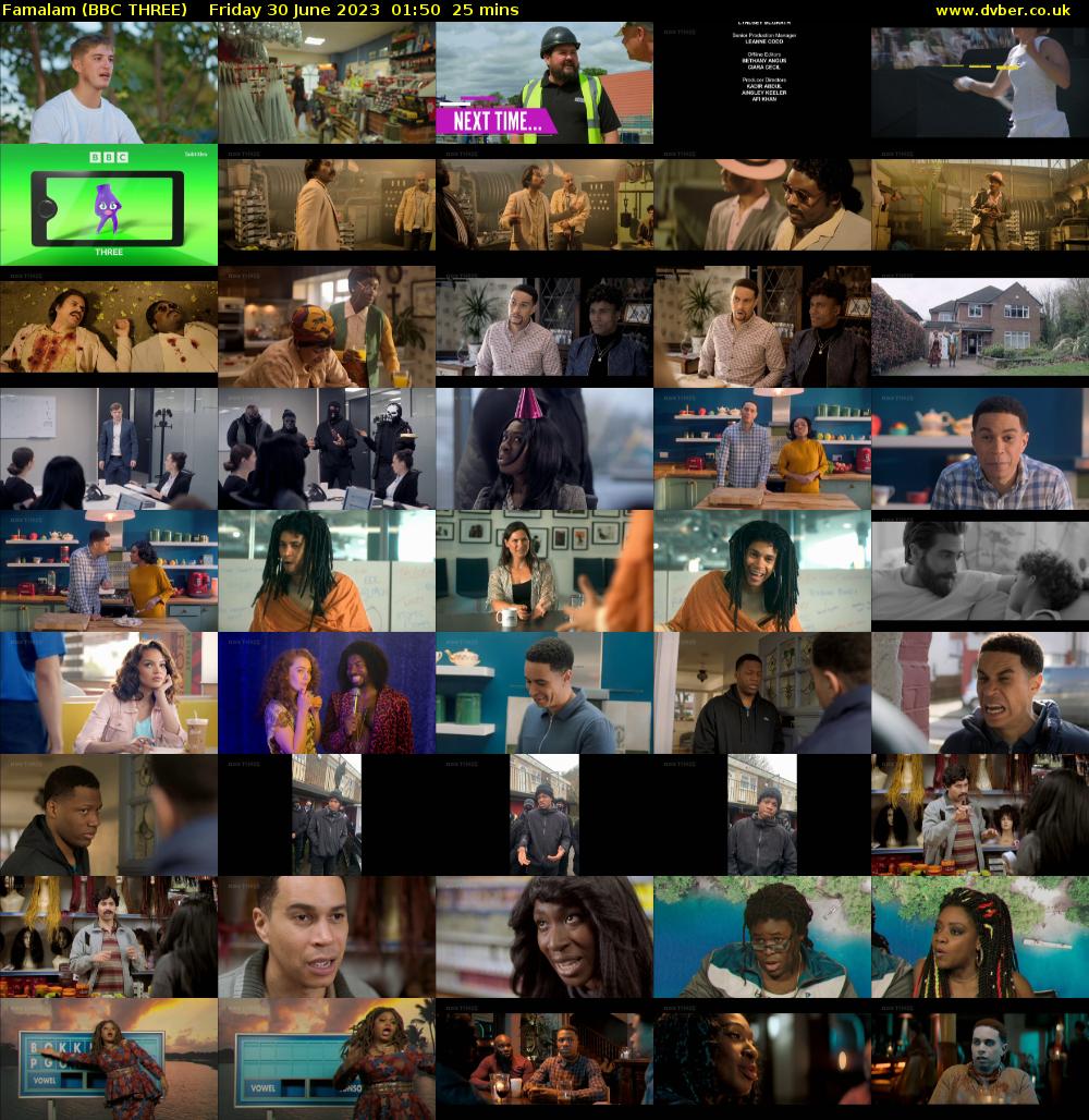 Famalam (BBC THREE) Friday 30 June 2023 01:50 - 02:15
