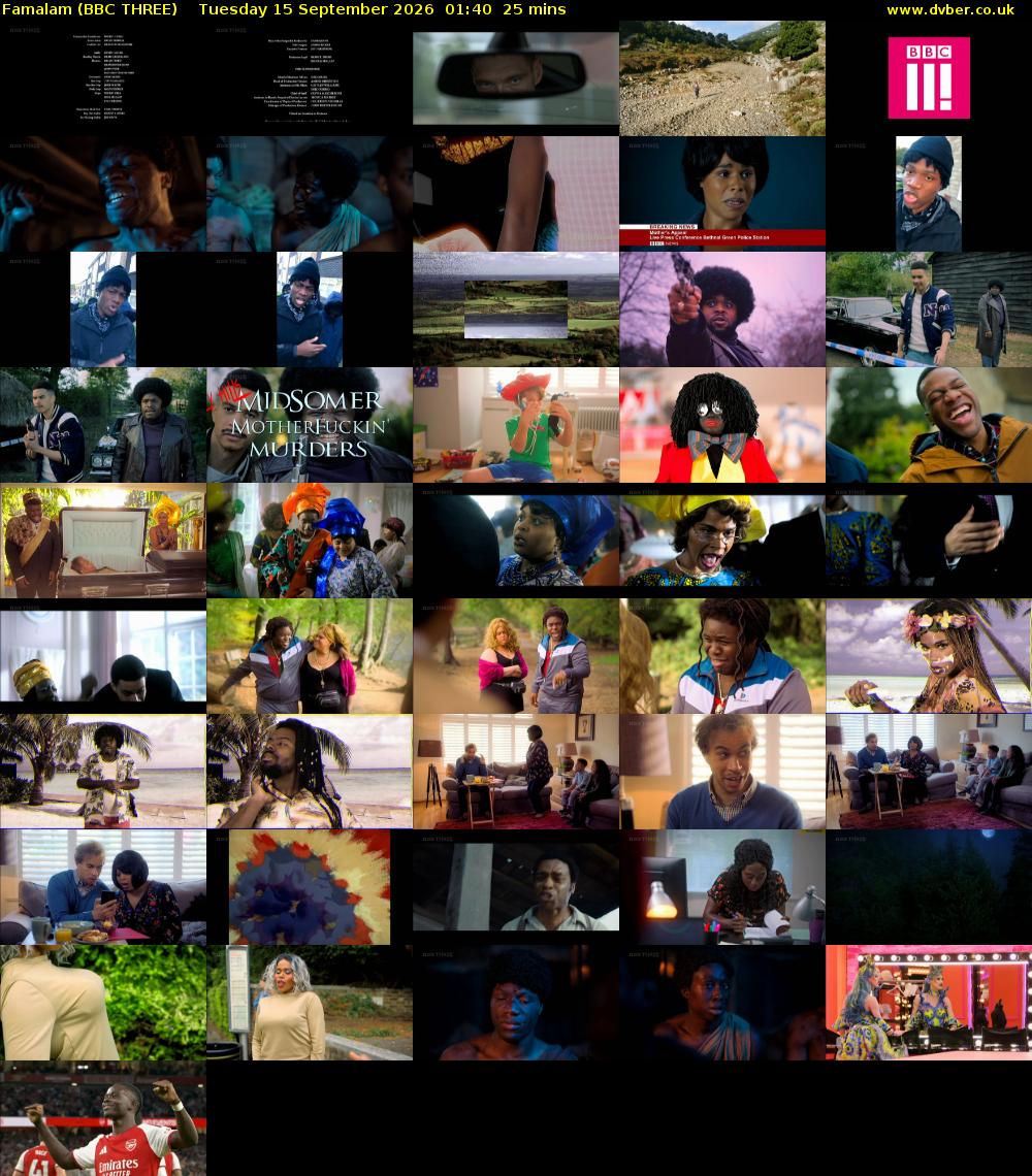 Famalam (BBC THREE) Tuesday 15 September 2026 01:40 - 02:05