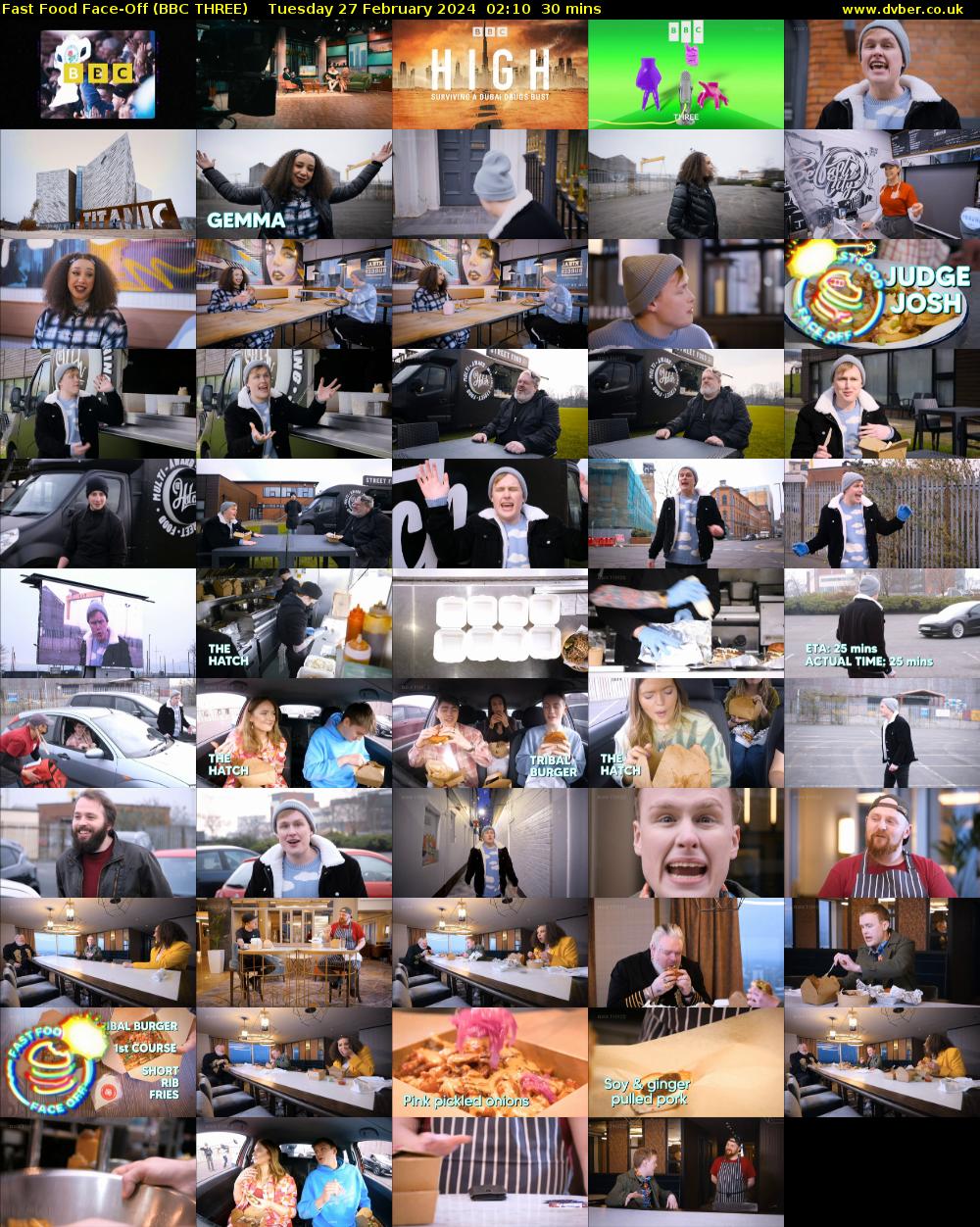 Fast Food Face-Off (BBC THREE) Tuesday 27 February 2024 02:10 - 02:40