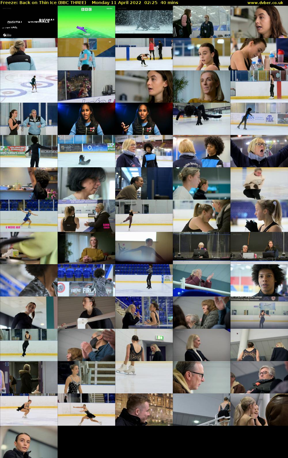 Freeze: Back on Thin Ice (BBC THREE) Monday 11 April 2022 02:25 - 03:05