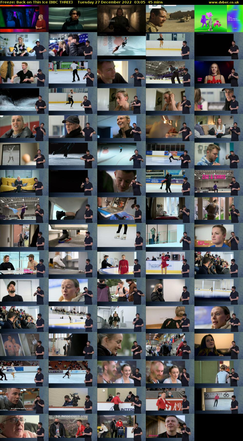 Freeze: Back on Thin Ice (BBC THREE) Tuesday 27 December 2022 03:05 - 03:50