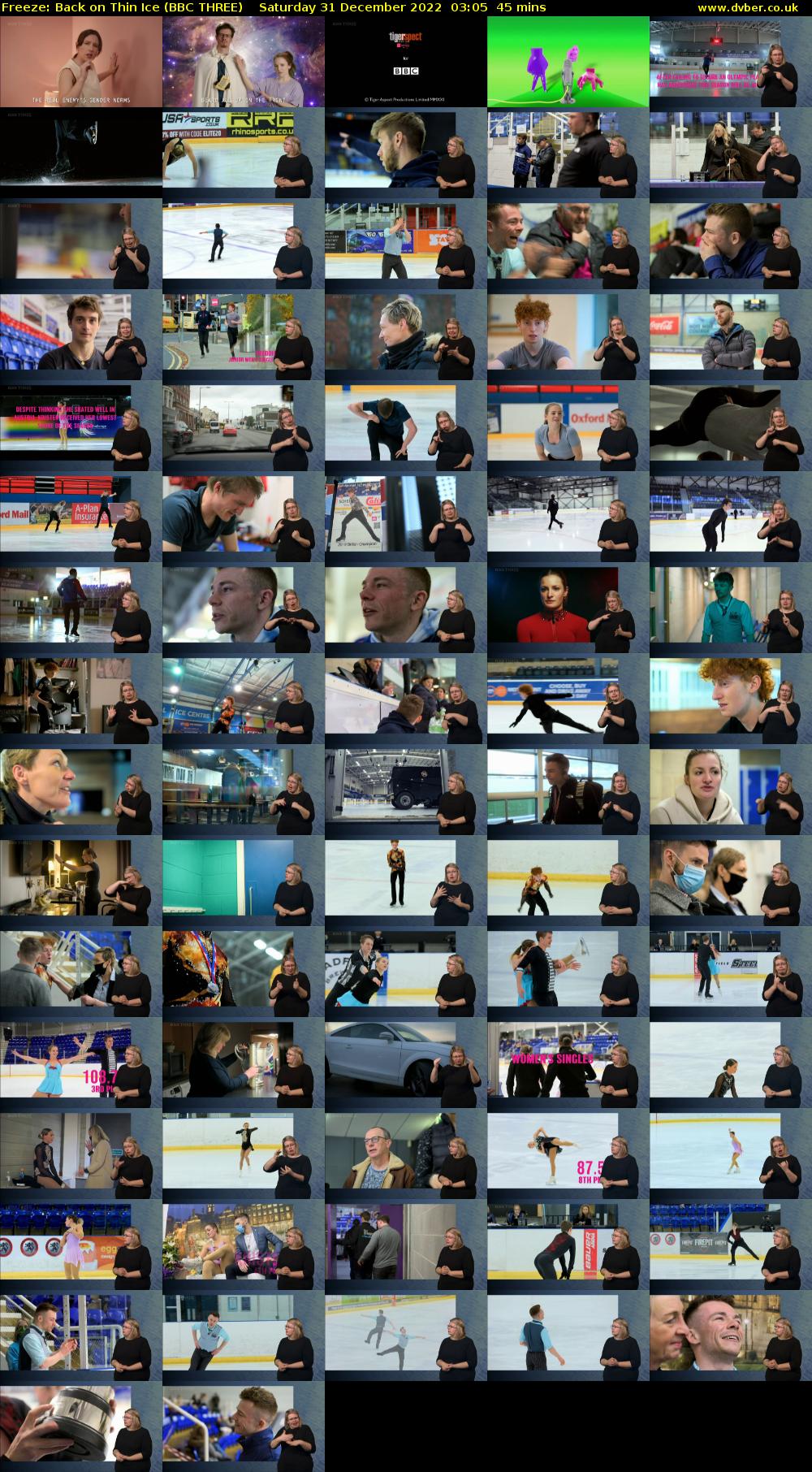 Freeze: Back on Thin Ice (BBC THREE) Saturday 31 December 2022 03:05 - 03:50