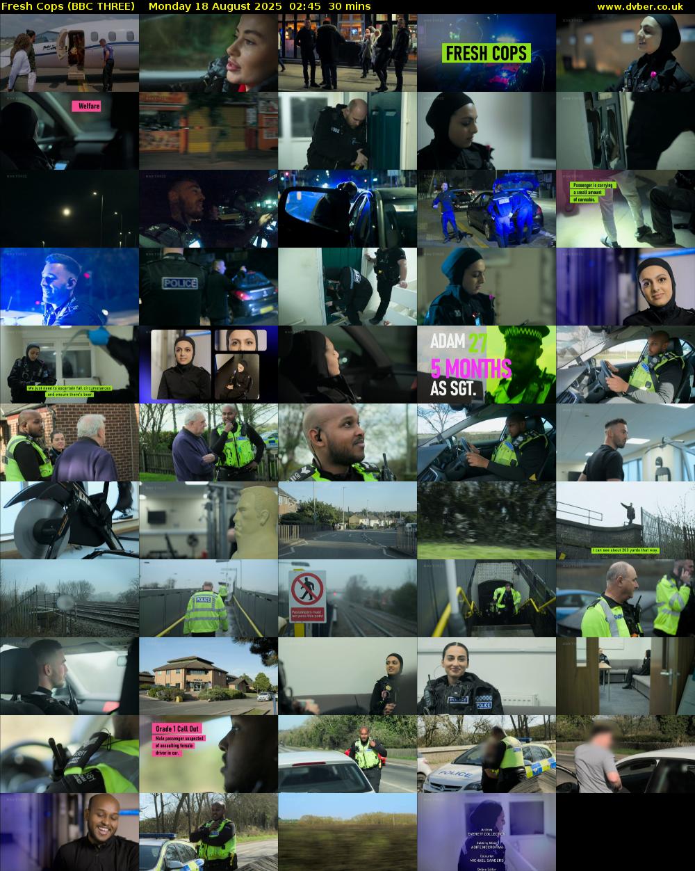 Fresh Cops (BBC THREE) Monday 18 August 2025 02:45 - 03:15
