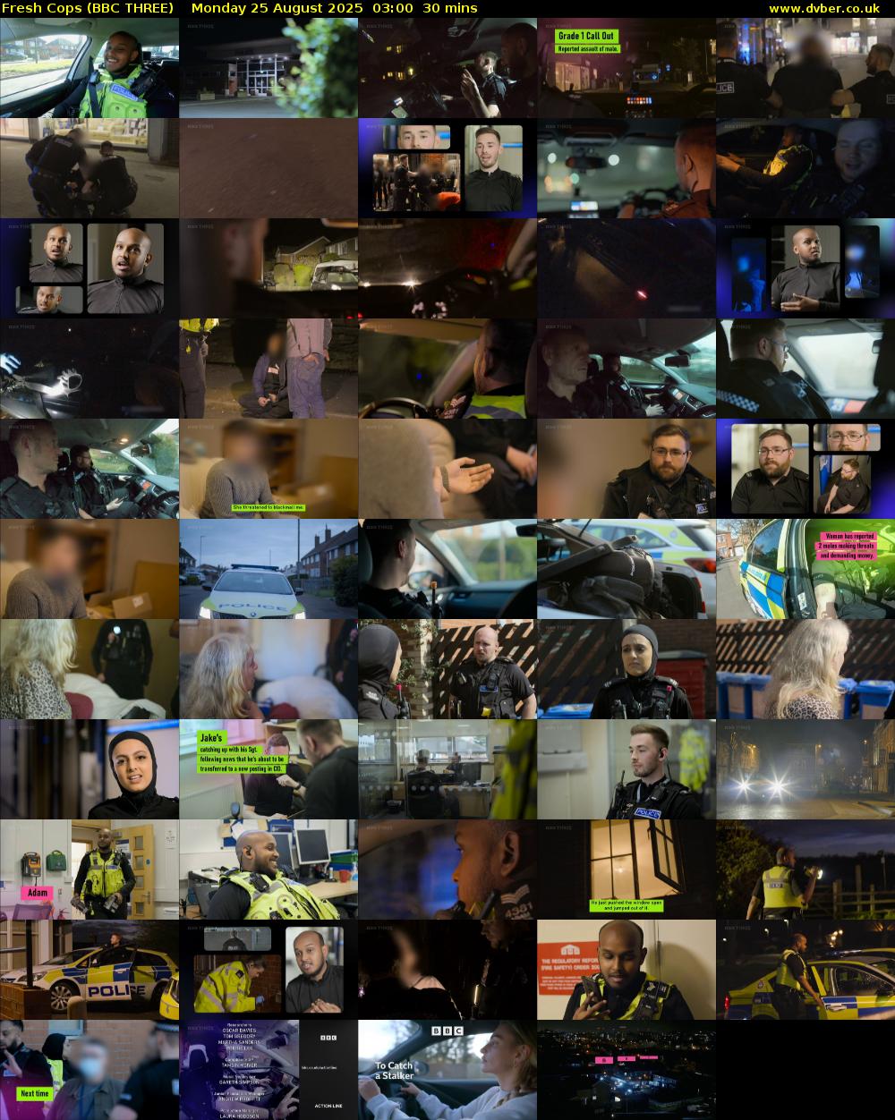 Fresh Cops (BBC THREE) Monday 25 August 2025 03:00 - 03:30