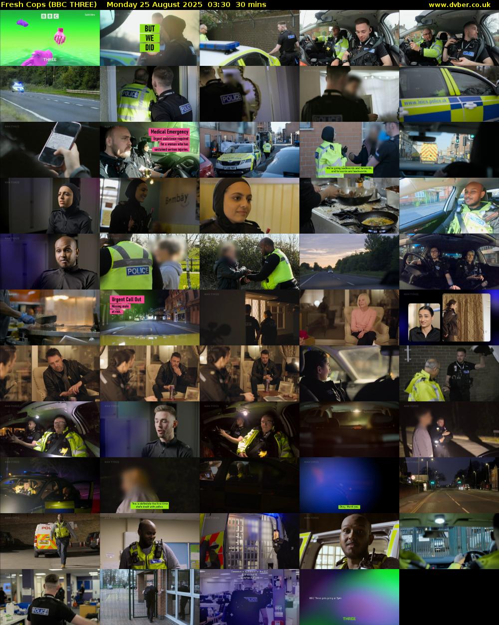 Fresh Cops (BBC THREE) Monday 25 August 2025 03:30 - 04:00