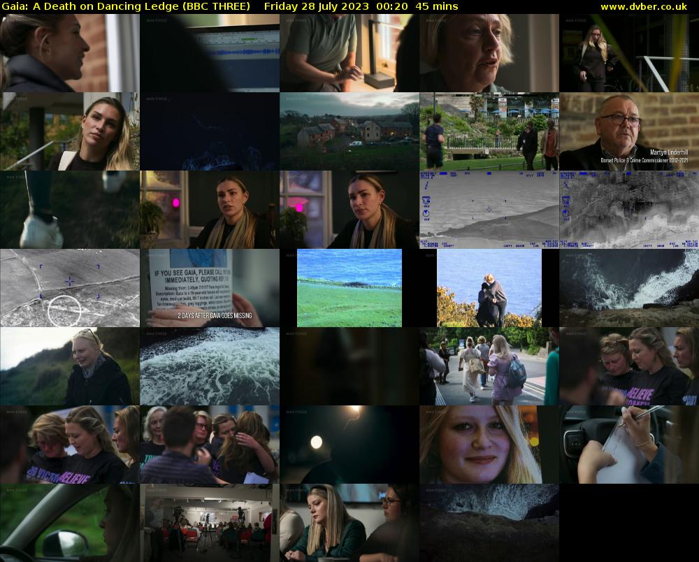 Gaia: A Death on Dancing Ledge (BBC THREE) Friday 28 July 2023 00:20 - 01:05