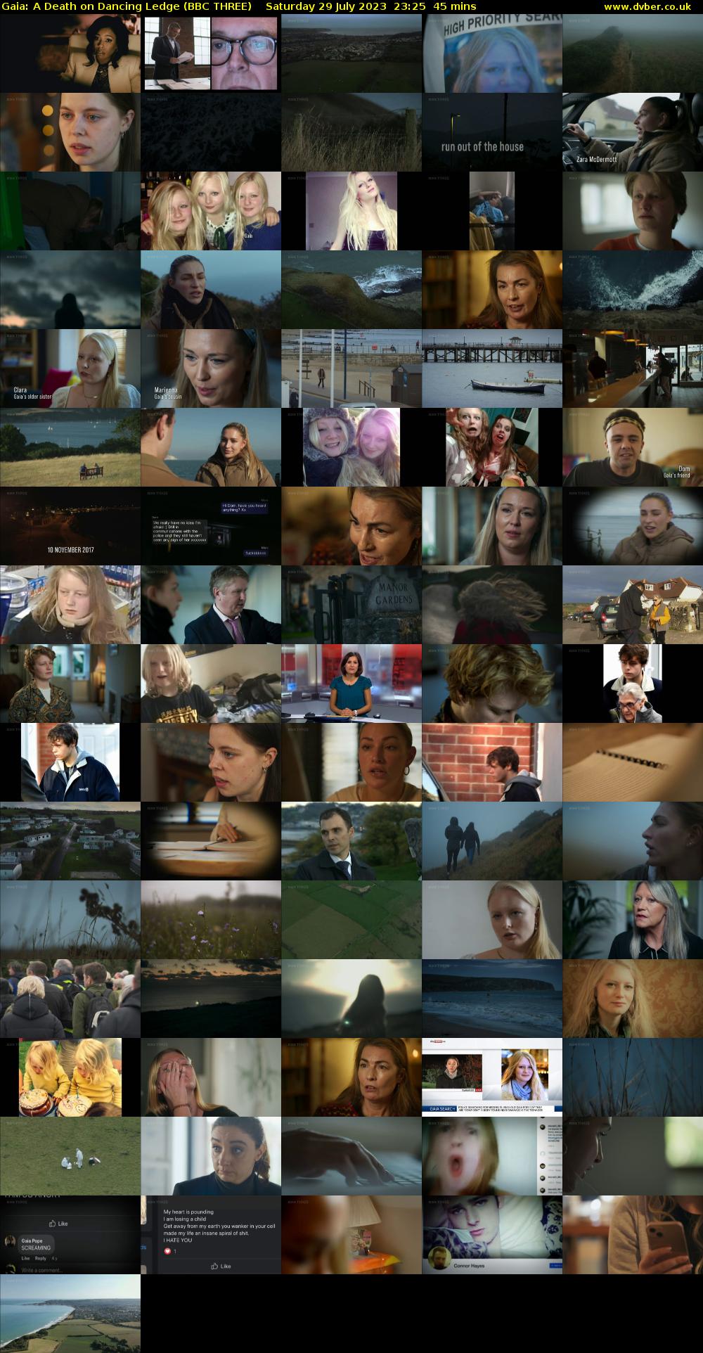 Gaia: A Death on Dancing Ledge (BBC THREE) Saturday 29 July 2023 23:25 - 00:10
