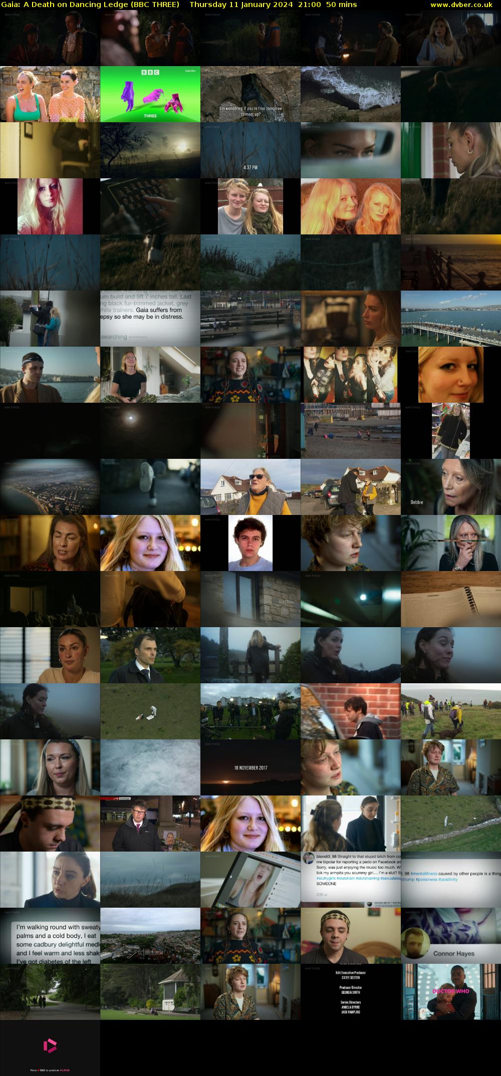 Gaia: A Death on Dancing Ledge (BBC THREE) Thursday 11 January 2024 21:00 - 21:50