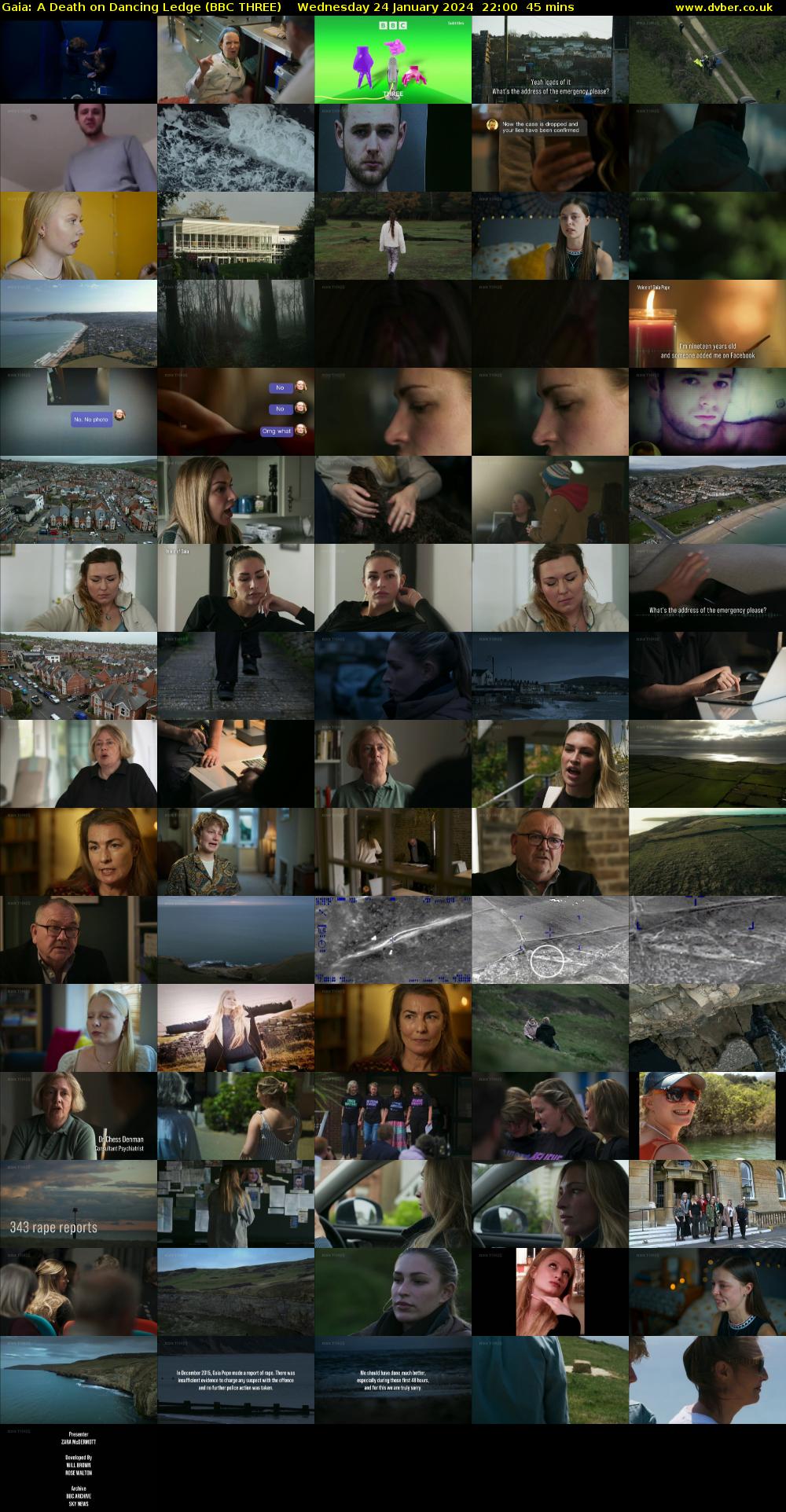 Gaia: A Death on Dancing Ledge (BBC THREE) Wednesday 24 January 2024 22:00 - 22:45