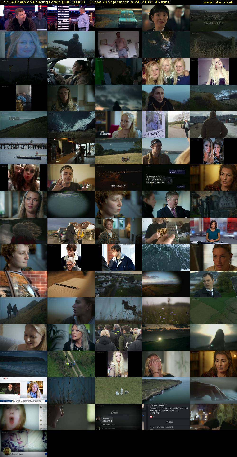 Gaia: A Death on Dancing Ledge (BBC THREE) Friday 20 September 2024 21:00 - 21:45
